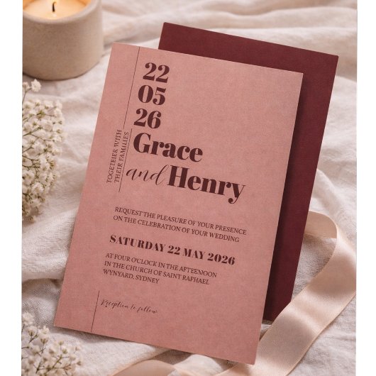 Elegant Minimalist Wedding Invitation Kaart