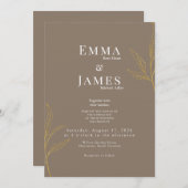Elegant Minimalist Wedding Invitation | Modern Kaart (Voorkant / Achterkant)