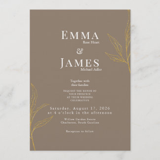 Elegant Minimalist Wedding Invitation | Modern Kaart