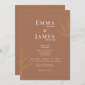 Elegant Minimalist Wedding Invitation | Modern Kaart (Voorkant / Achterkant)