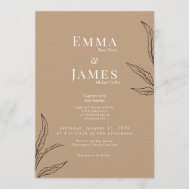 Elegant Minimalist Wedding Invitation | Modern Kaart
