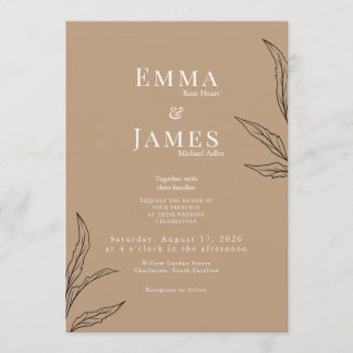 Elegant Minimalist Wedding Invitation | Modern Kaart