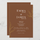 Elegant Minimalist Wedding Invitation | Modern Kaart (Voorkant / Achterkant)