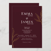 Elegant Minimalist Wedding Invitation | Modern Kaart (Voorkant / Achterkant)