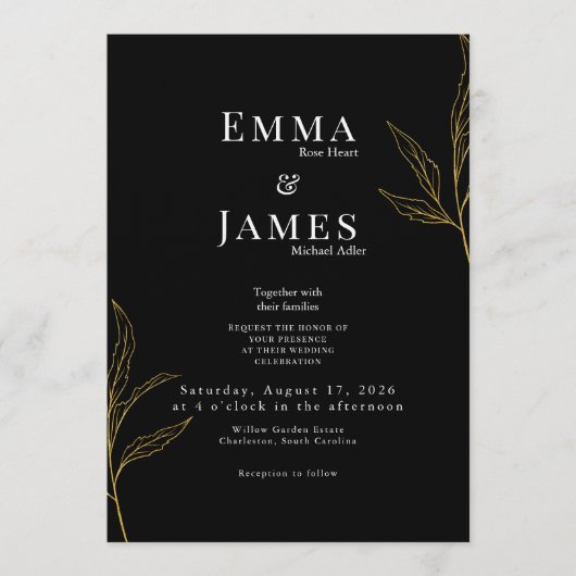 Elegant Minimalist Wedding Invitation | Modern Kaart (Voorkant)