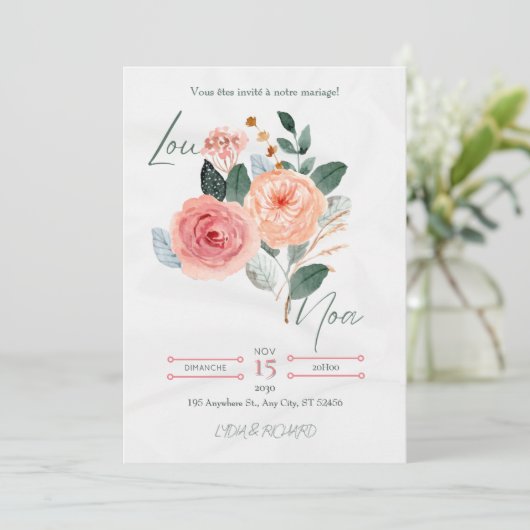 Elegant Minimalist Wedding Invitation Save The Date (Staand voorkant)
