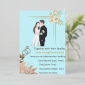 Elegant Minimalist Wedding Invitation Template Folie Uitnodiging (Staand Voorkant)