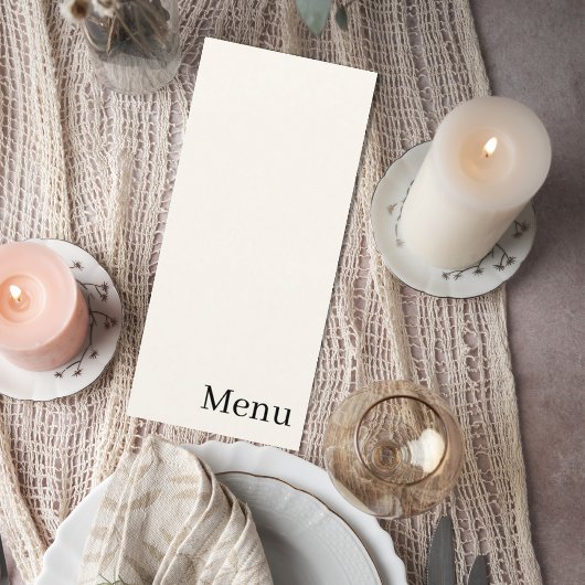 Elegant Minimalist Wedding Menu
