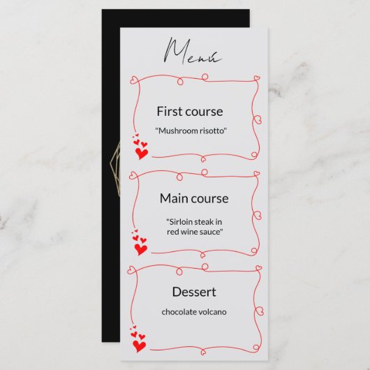 Elegant Minimalist Wedding Menu (Voorkant / Achterkant)