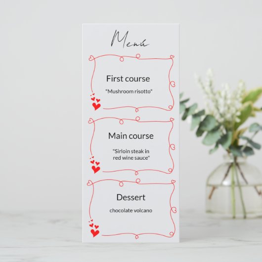 Elegant Minimalist Wedding Menu (Staand voorkant)