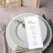 Elegant Minimalist Wedding Menu Card
