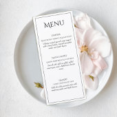 Elegant Minimalist Wedding Menu Card