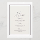 Elegant Minimalist Wedding Menu Card Kaart (Voorkant)
