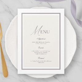 Elegant Minimalist Wedding Menu Card Kaart