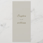 Elegant Minimalist Wedding Modern Arch Menu (Achterkant)