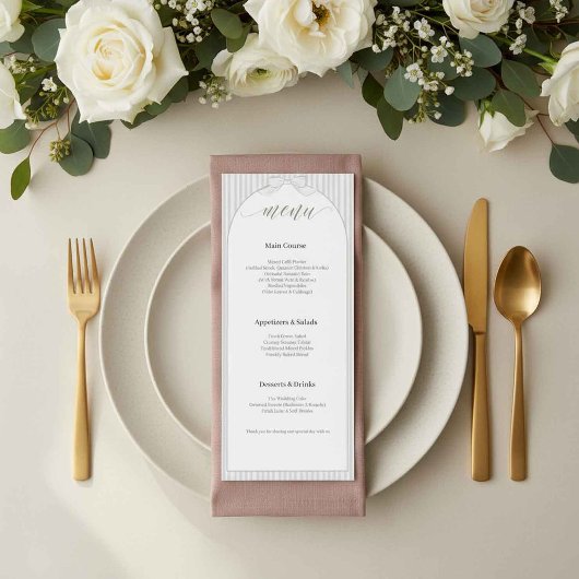 Elegant Minimalist Wedding Modern Arch Menu