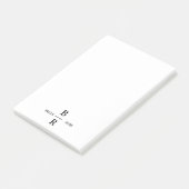 Elegant Minimalist Wedding Monogram Design Post-it® Notes (Schuin)
