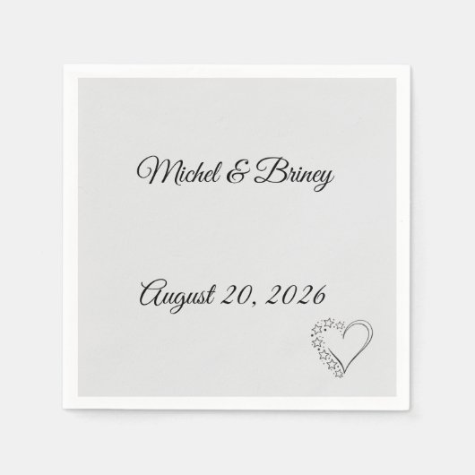 Elegant Minimalist Wedding Napkins Servet (Voorkant)