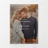 Elegant minimalist Wedding Photo All-in-One Drieluik Uitnodiging (Cover)