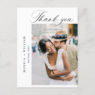 Elegant Minimalist Wedding Photo Briefkaart