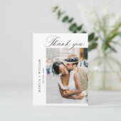 Elegant Minimalist Wedding Photo Briefkaart (Staand voorkant)
