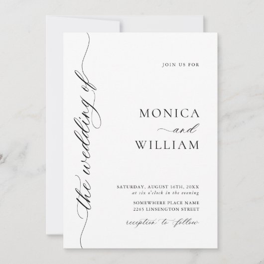 Elegant Minimalist Wedding Photo Kaart (Voorkant)