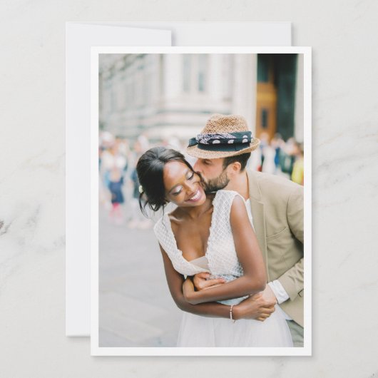 Elegant Minimalist Wedding Photo Kaart (Achterkant)