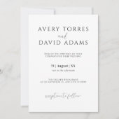 Elegant Minimalist Wedding Photo Kaart (Voorkant)