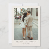 Elegant Minimalist Wedding Photo Kaart (Achterkant)