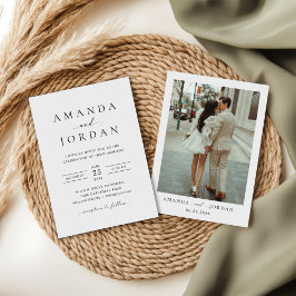 Elegant Minimalist Wedding Photo Kaart