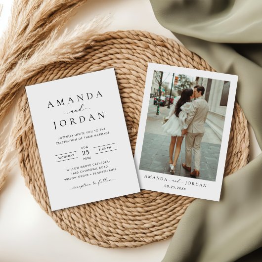 Elegant Minimalist Wedding Photo Kaart