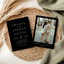 Elegant Minimalist Wedding Photo Kaart