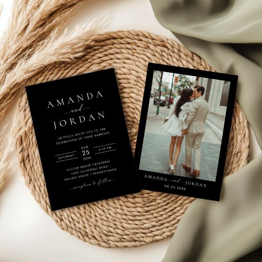 Elegant Minimalist Wedding Photo Kaart