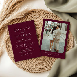 Elegant Minimalist Wedding Photo Kaart