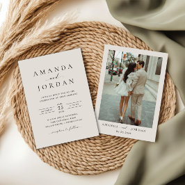 Elegant Minimalist Wedding Photo Kaart