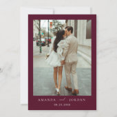 Elegant Minimalist Wedding Photo Kaart (Achterkant)