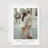 Elegant Minimalist Wedding Photo Kaart (Achterkant)