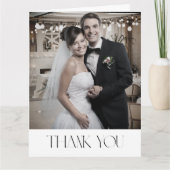Elegant Minimalist Wedding Photo Thank You Card Bedankkaart (Voorkant)