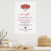 Elegant minimalist Wedding Rehearsal Dinner Poster (Keuken)