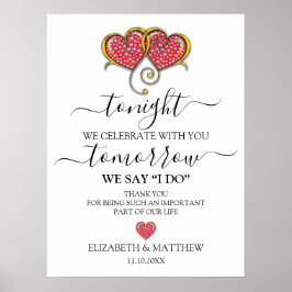 Elegant minimalist Wedding Rehearsal Dinner Poster