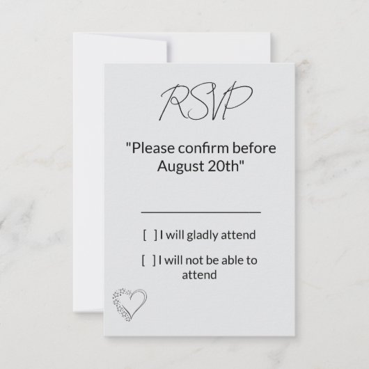 Elegant Minimalist Wedding RSVP Card (Voorkant)