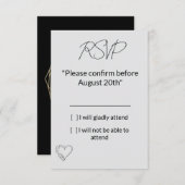 Elegant Minimalist Wedding RSVP Card (Voorkant / Achterkant)