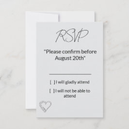Elegant Minimalist Wedding RSVP Card Kaartje