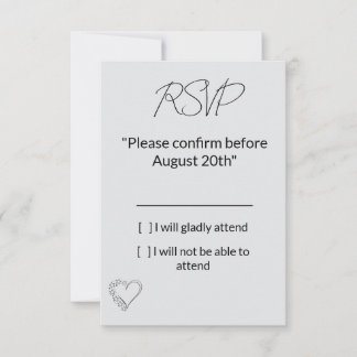 Elegant Minimalist Wedding RSVP Card Kaartje