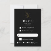 Elegant Minimalist Wedding RSVP Card Modern Simple Kaartje (Voorkant)