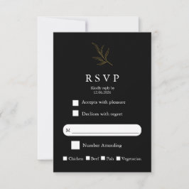 Elegant Minimalist Wedding RSVP Card Modern Simple Kaartje