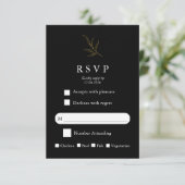 Elegant Minimalist Wedding RSVP Card Modern Simple Kaartje (Staand voorkant)