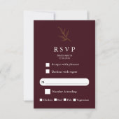 Elegant Minimalist Wedding RSVP Card Modern Simple Kaartje (Voorkant)