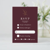 Elegant Minimalist Wedding RSVP Card Modern Simple Kaartje (Staand voorkant)