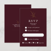 Elegant Minimalist Wedding RSVP Card Modern Simple Kaartje (Voorkant / Achterkant)